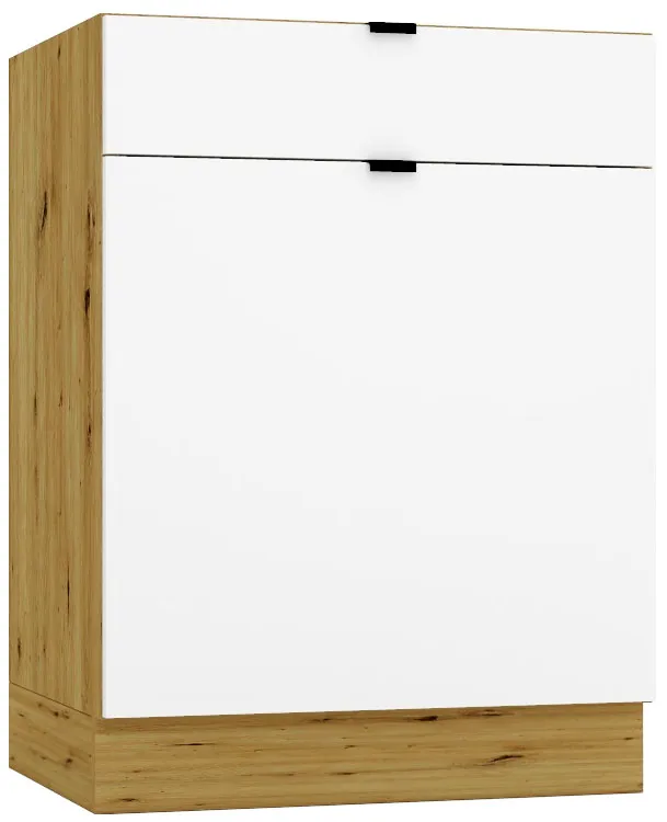 Szafka kuchenna dolna z szufladą 60 cm biały + dąb artisan K7-H57