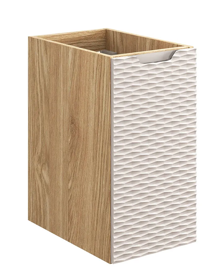 Beżowa wisząca szafka łazienkowa z frontem 3D W2-K87