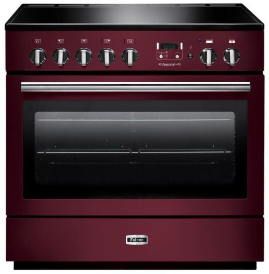 Kuchnia z płytą indukcyjną FALCON Professional Plus FX 90 Żurawinowy chrom PROP90FXEICY/C-EU