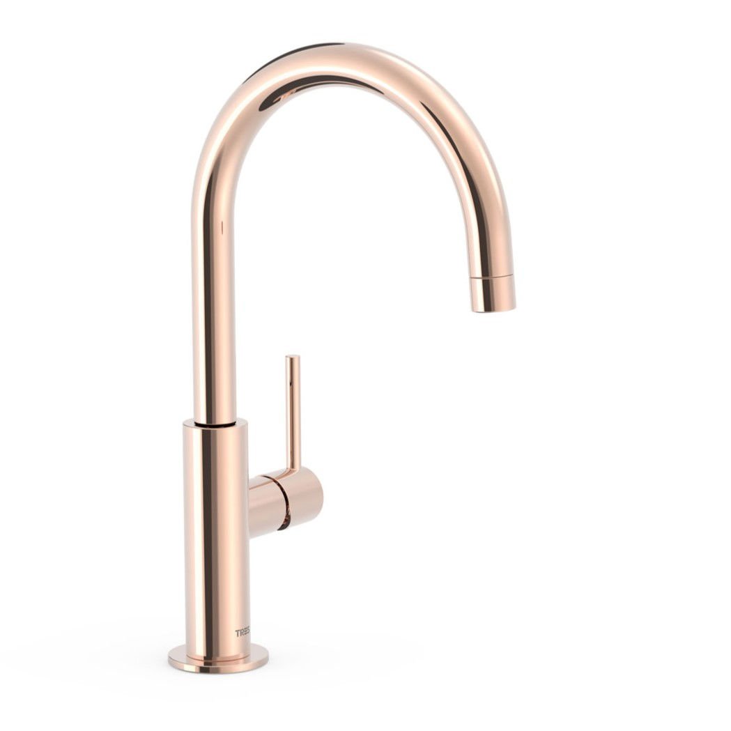 Bateria umywalkowa nablatowa Tres Study różowe złoto połysk 26290402OP