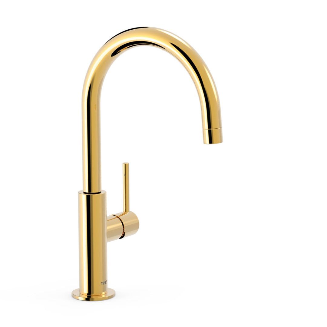 Bateria umywalkowa nablatowa Tres Study złoty połysk 26290402OR