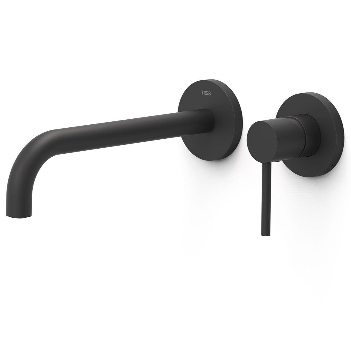 Element naścienny do podtynkowego korpusu baterii umywalkowej Tres Study czarny mat 26230022NM
