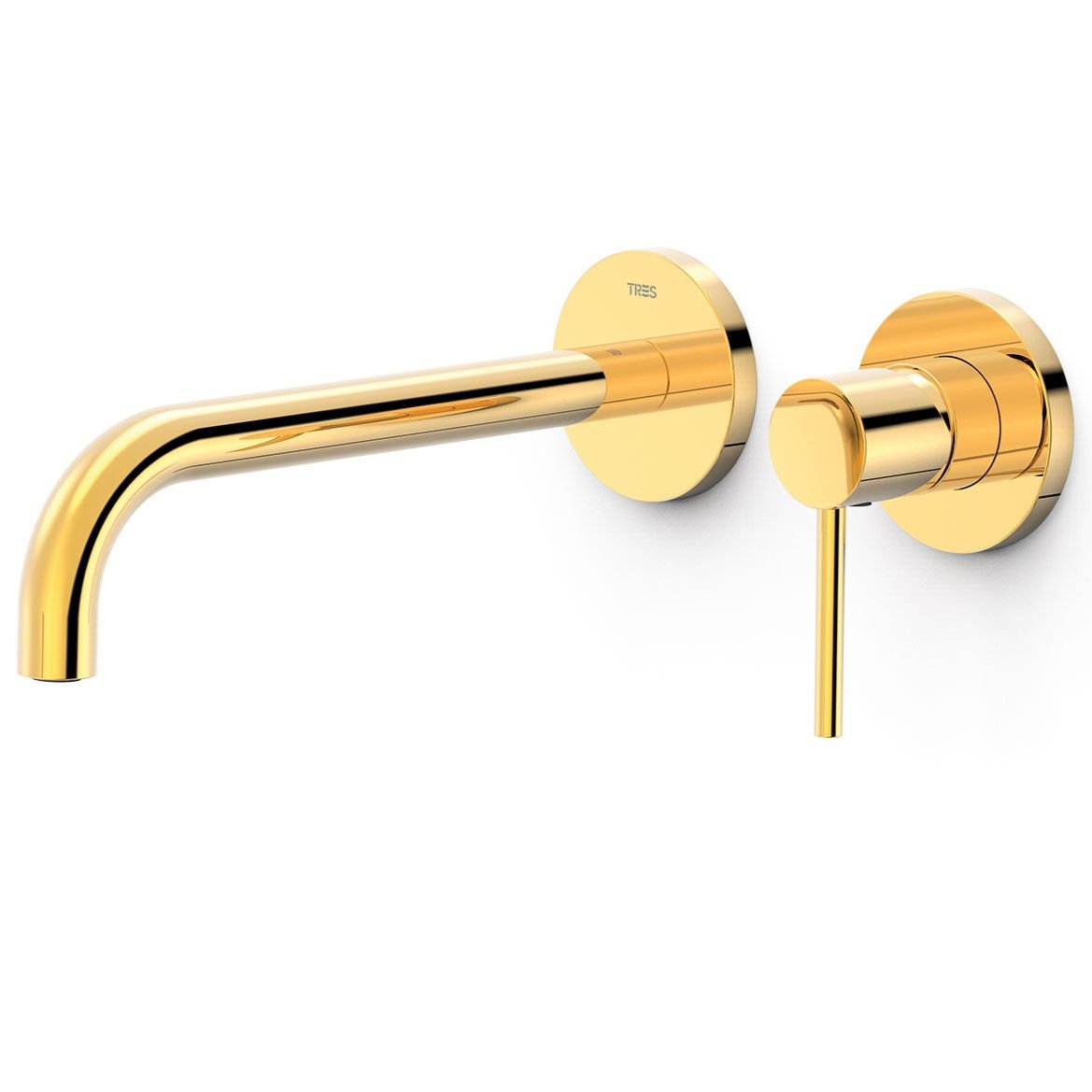 Element naścienny do podtynkowego korpusu baterii umywalkowej Tres Study różowe złoto połysk 26230022OP