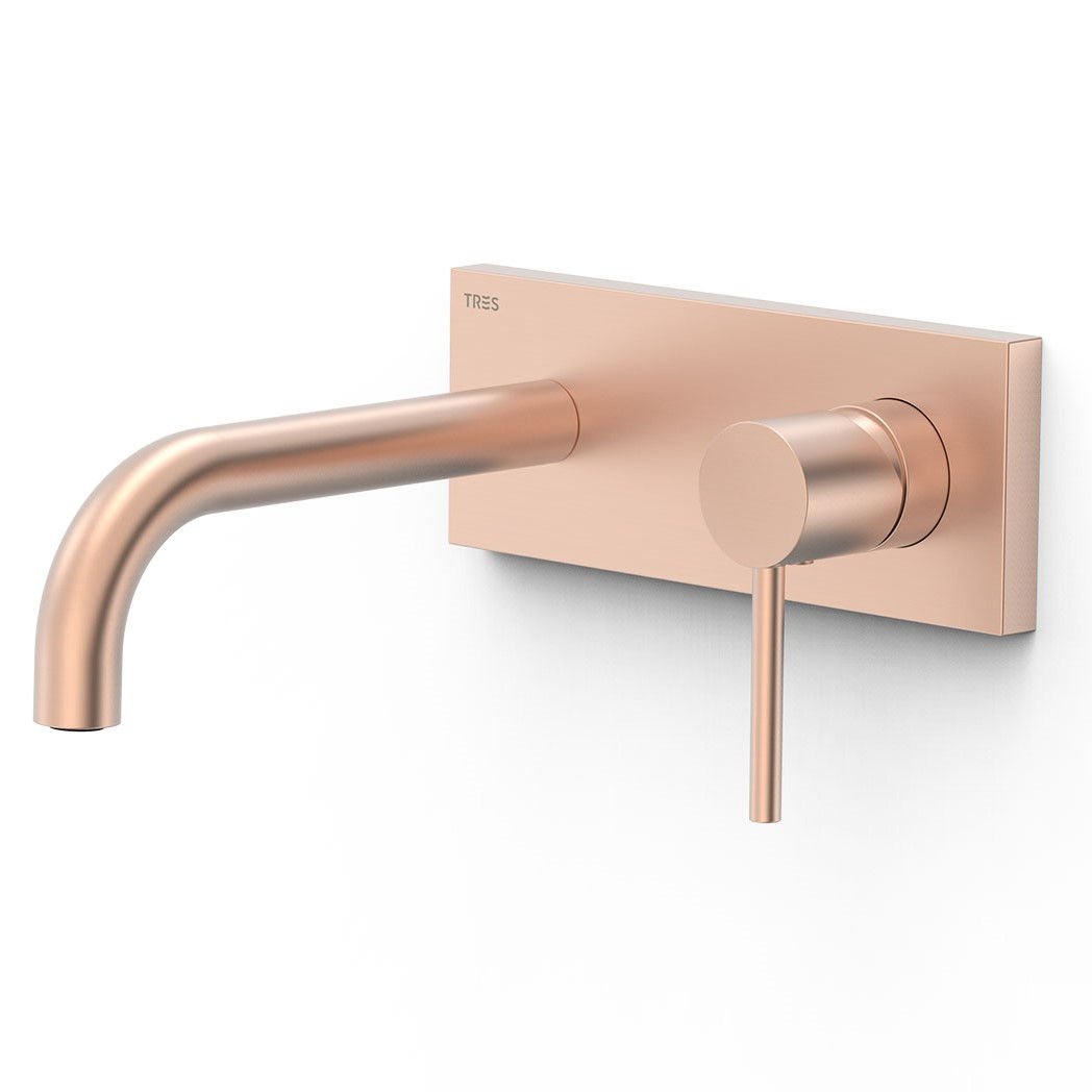 Element naścienny do podtynkowego korpusu baterii umywalkowej Tres Study różowe złoto mat 26230031OPM