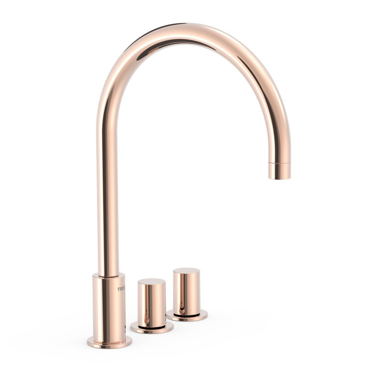 Bateria umywalkowa 3-otworowa Tres Study różowe złoto połysk 06110501OP