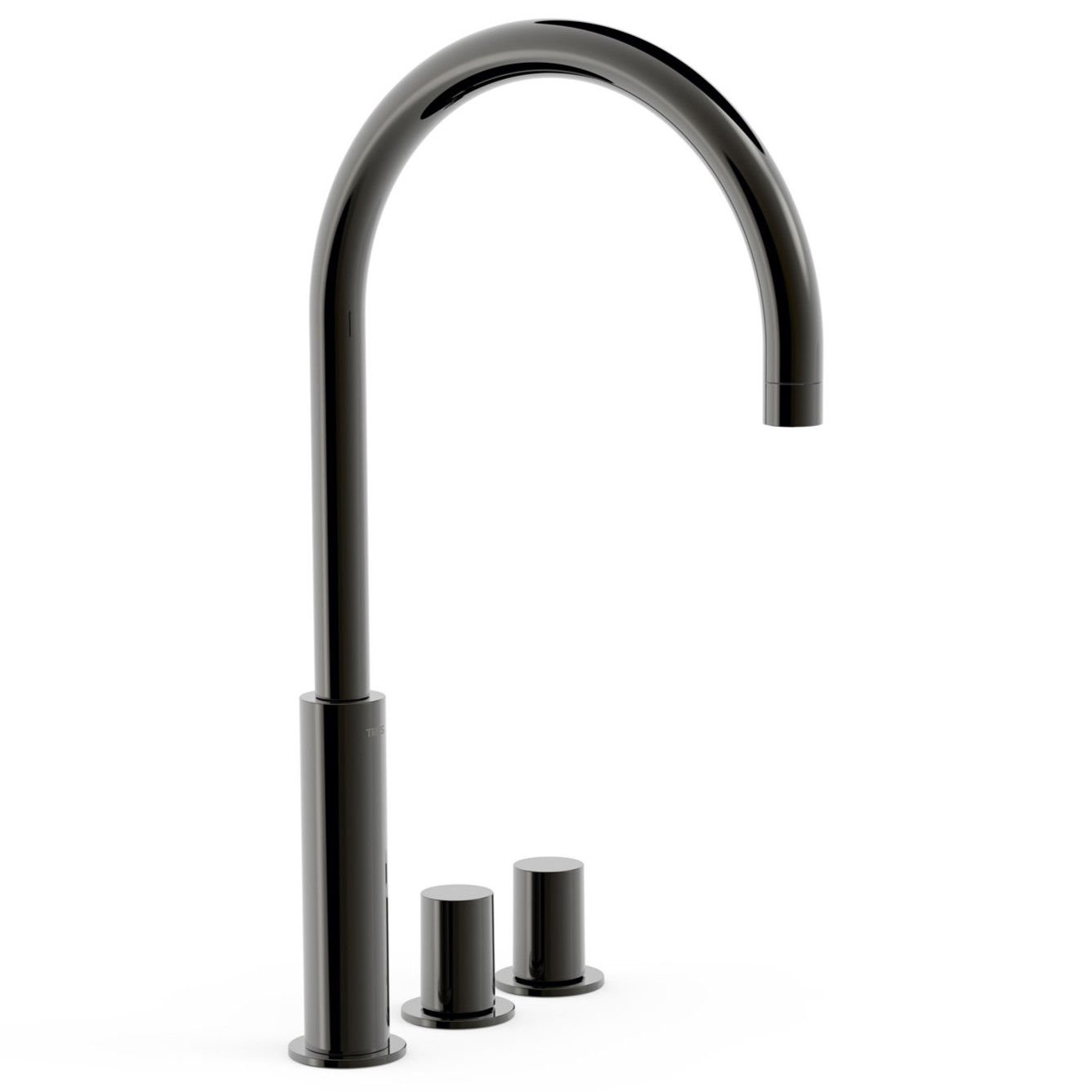 Bateria umywalkowa nablatowa 3-otworowa Tres Study czarny 06110502KM