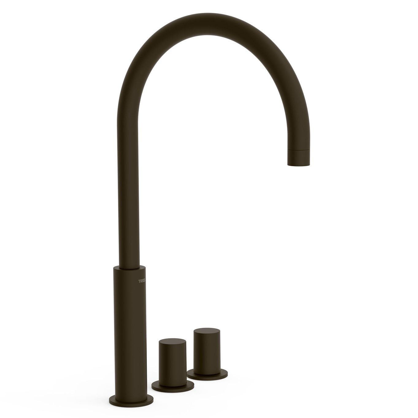 Bateria umywalkowa nablatowa 3-otworowa Tres Study czarny brąz 06110502KMB