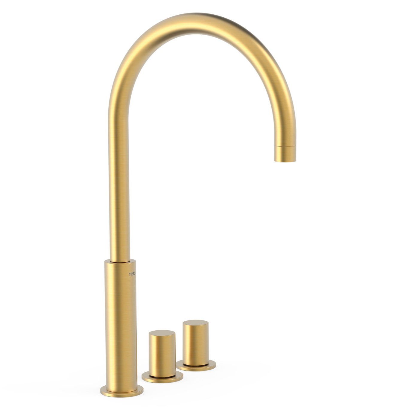 Bateria umywalkowa nablatowa 3-otworowa Tres Study złoty mat 06110502OM