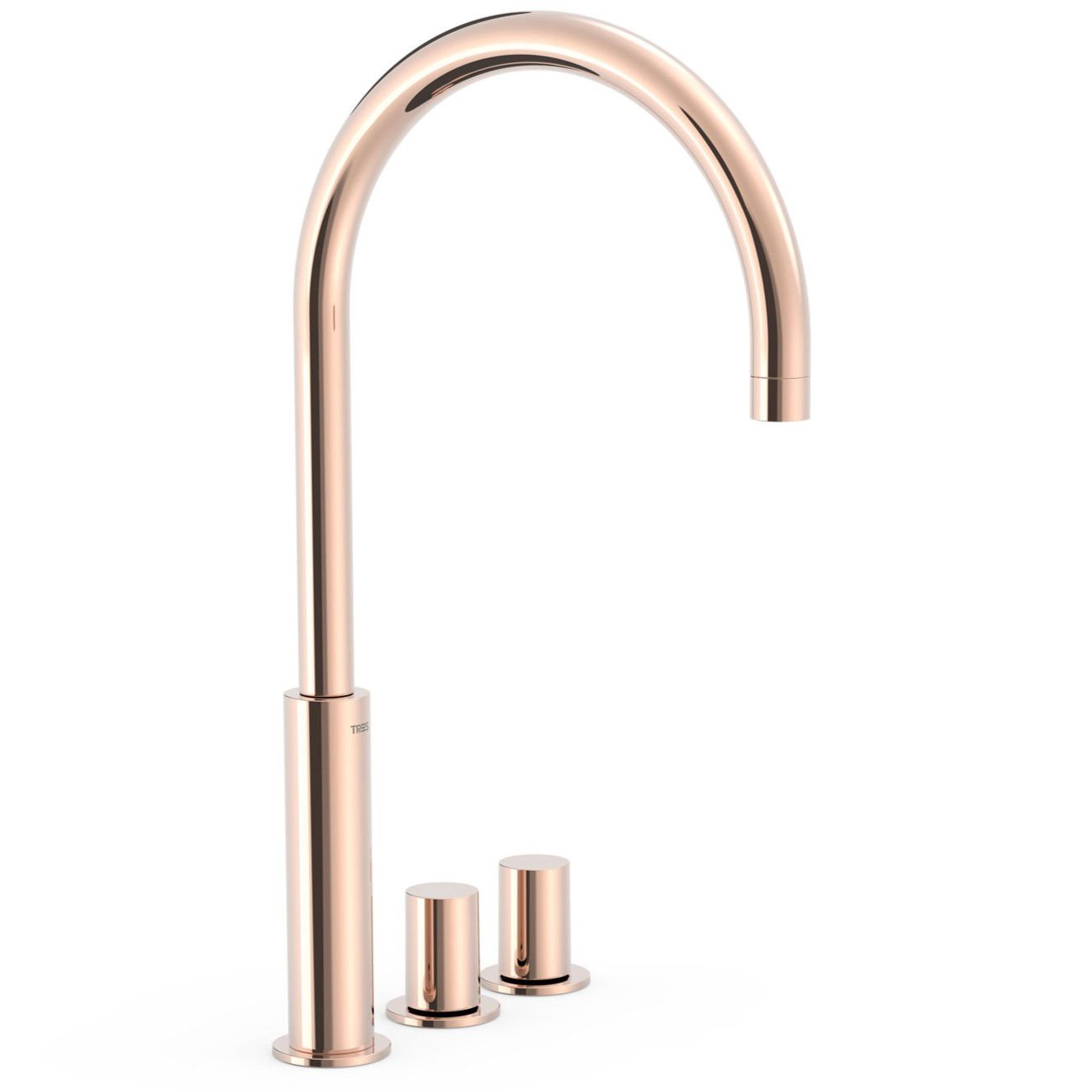 Bateria umywalkowa nablatowa 3-otworowa Tres Study różowe złoto połysk 06110502OP