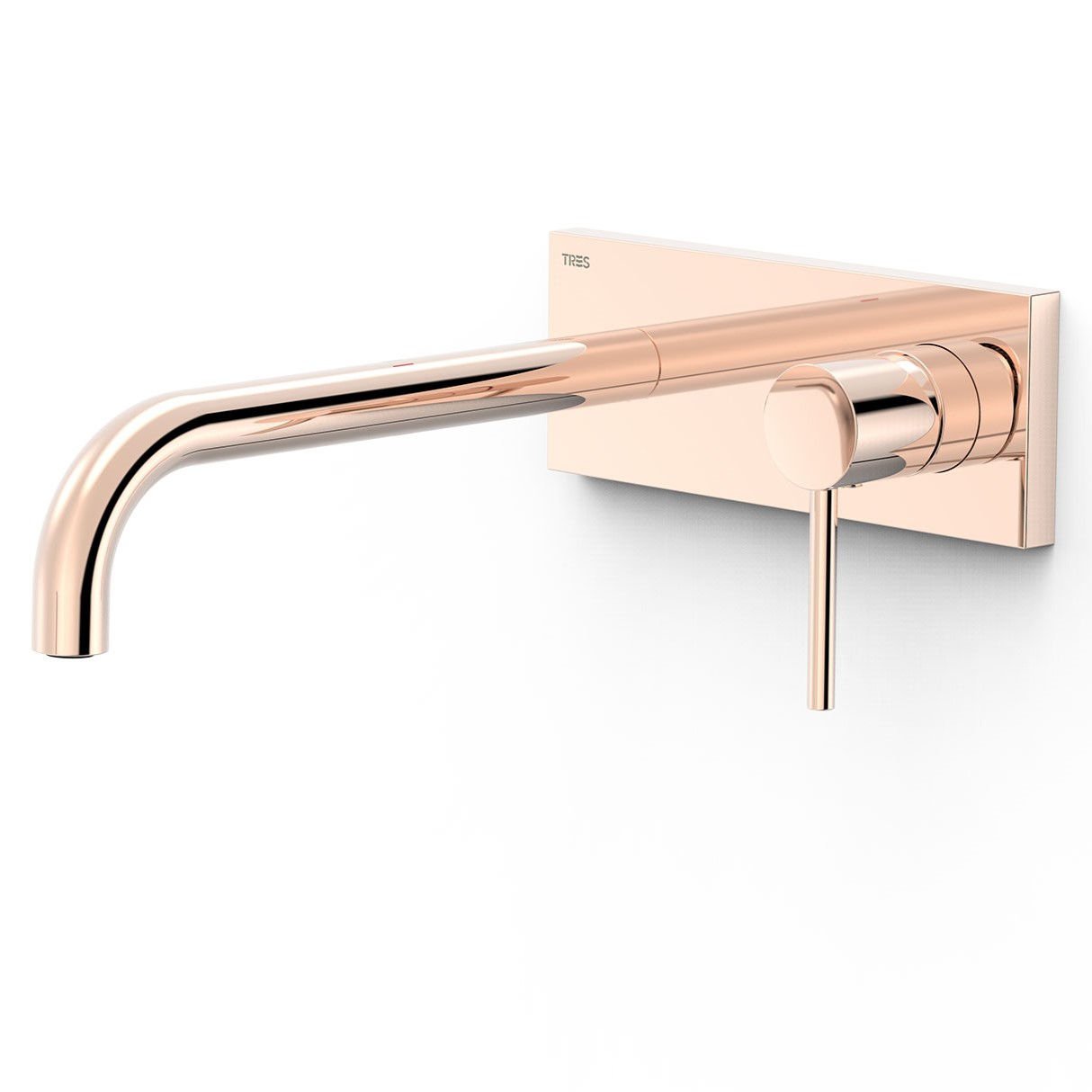 Element natynkowy baterii umywalkowej podtynkowej z długą wylewką Tres Study różowe złoto połysk 26230032OP