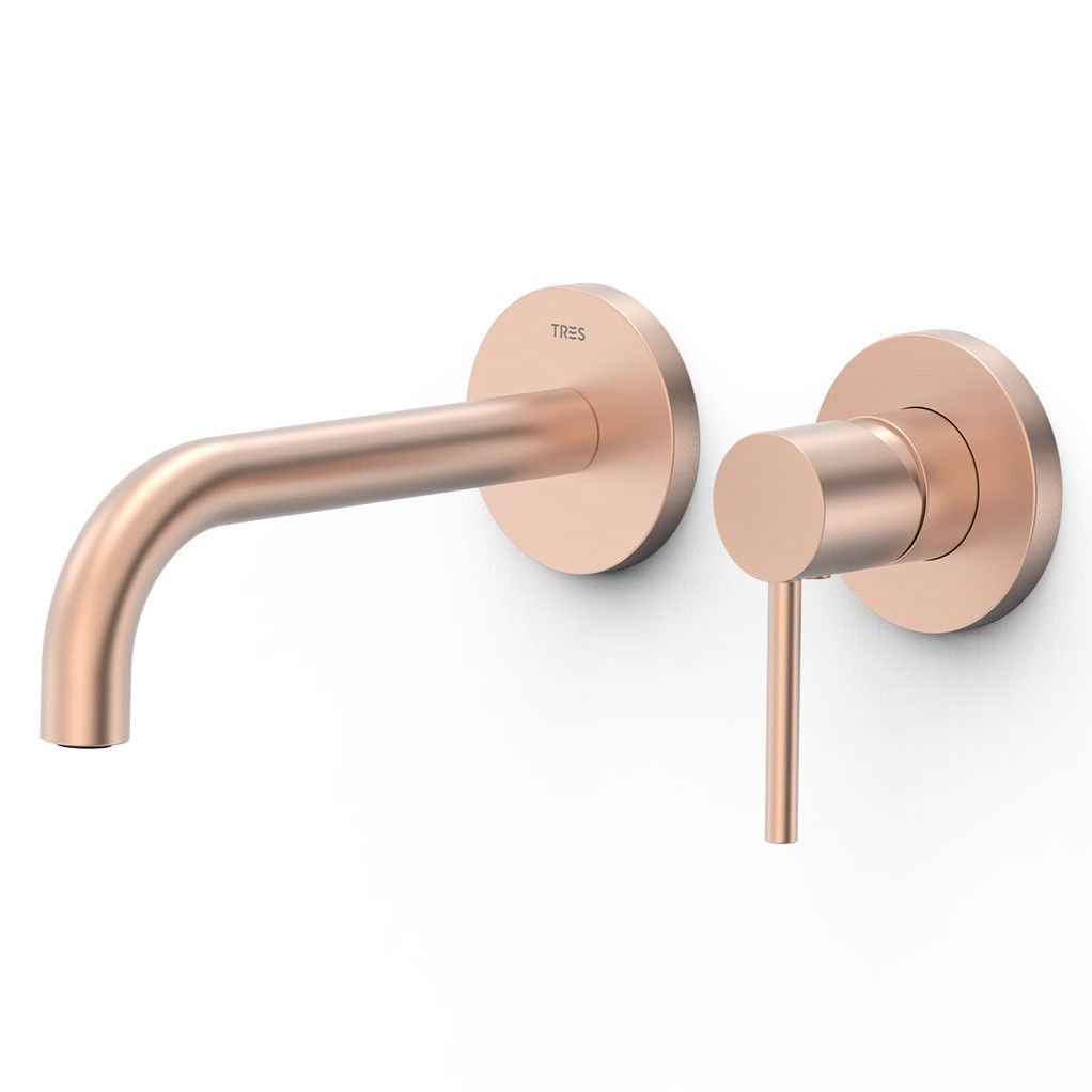 Element natynkowy baterii umywalkowej podtynkowej z krótką wylewką Tres Study różowe złoto mat 26230021OPM