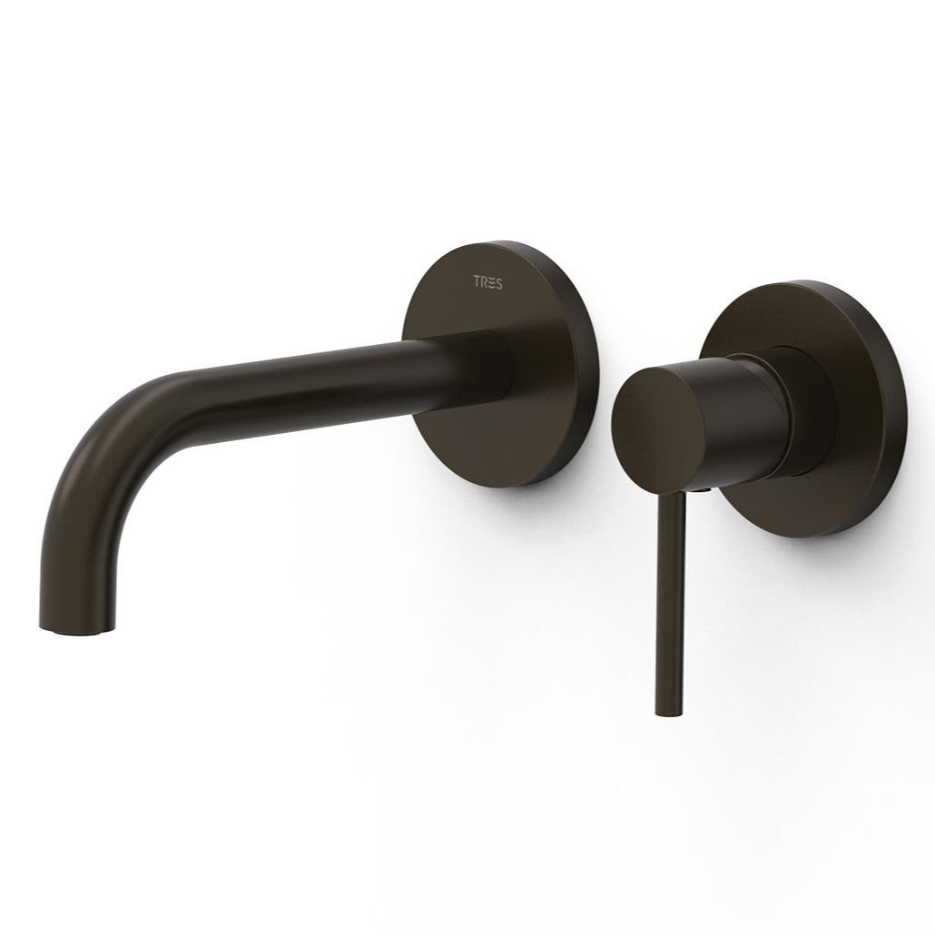 Element naścienny do podtynkowego korpusu baterii umywalkowej Tres Study czarny brąz 26230021KMB