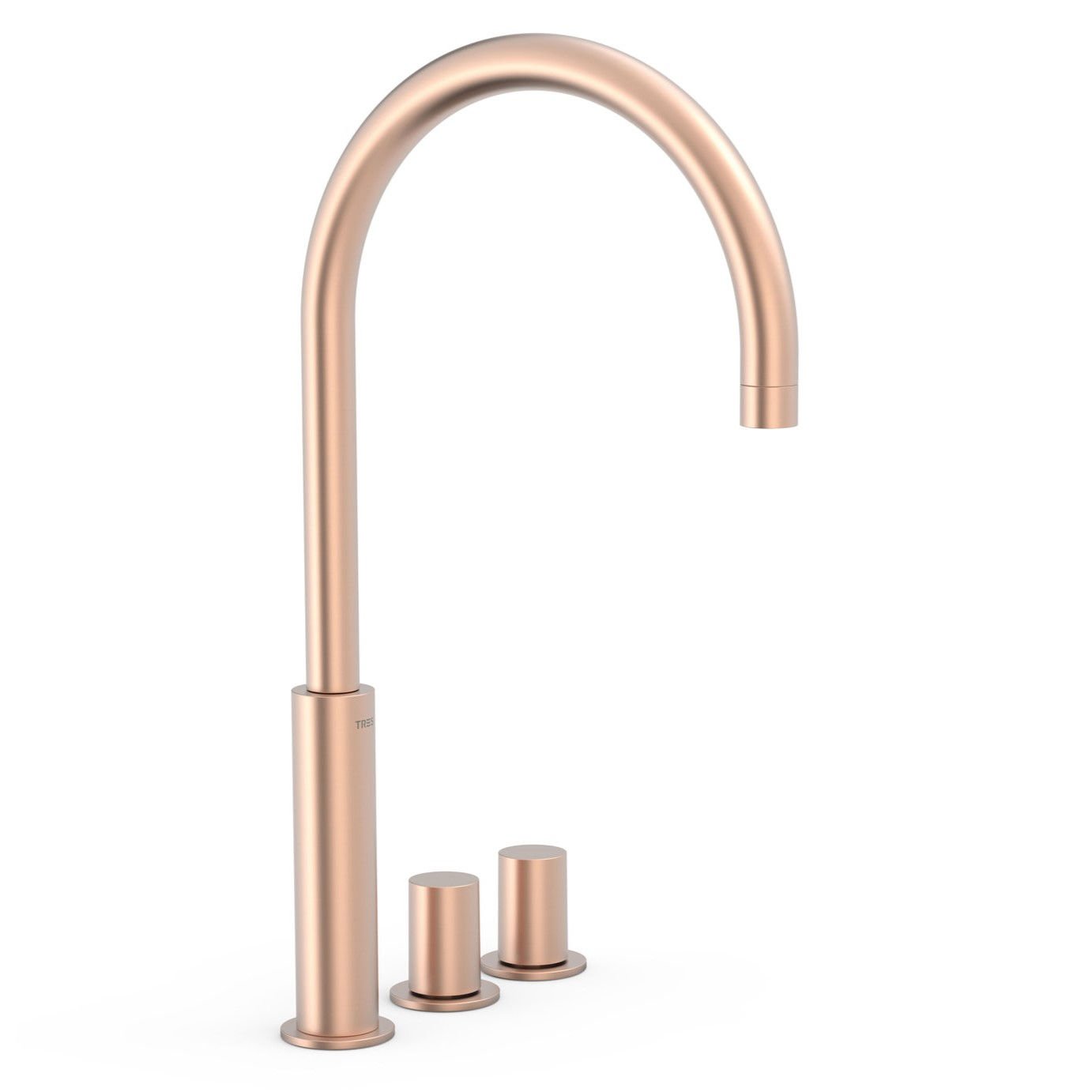 Bateria umywalkowa nablatowa 3-otworowa Tres Study różowe złoto mat 06110502OPM