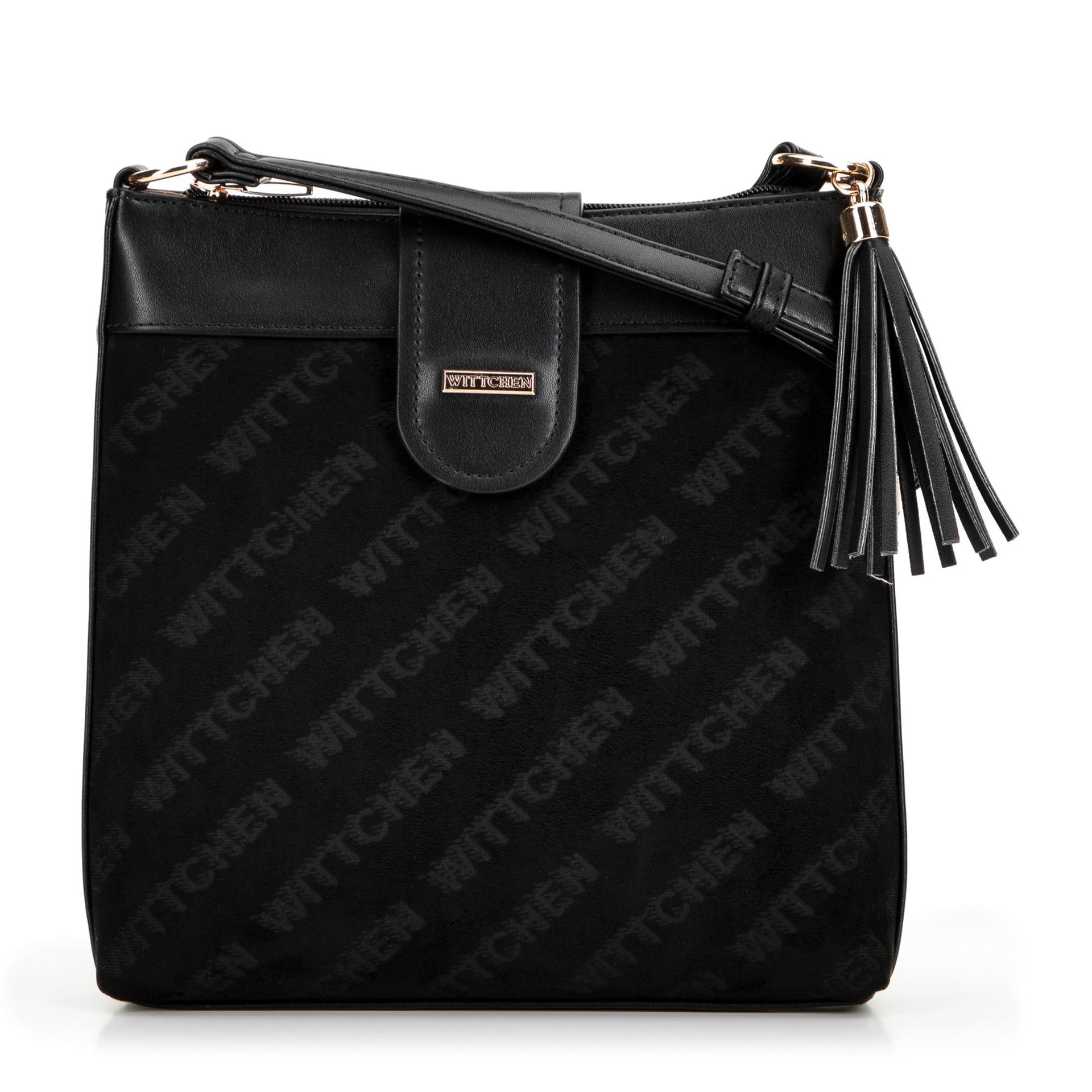 Damska crossbody z ekoskóry w logo czarna