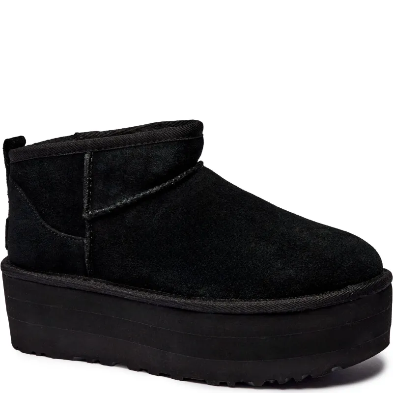 UGG Skórzane śniegowce W CLASSIC ULTRA MINI | z dodatkiem wełny