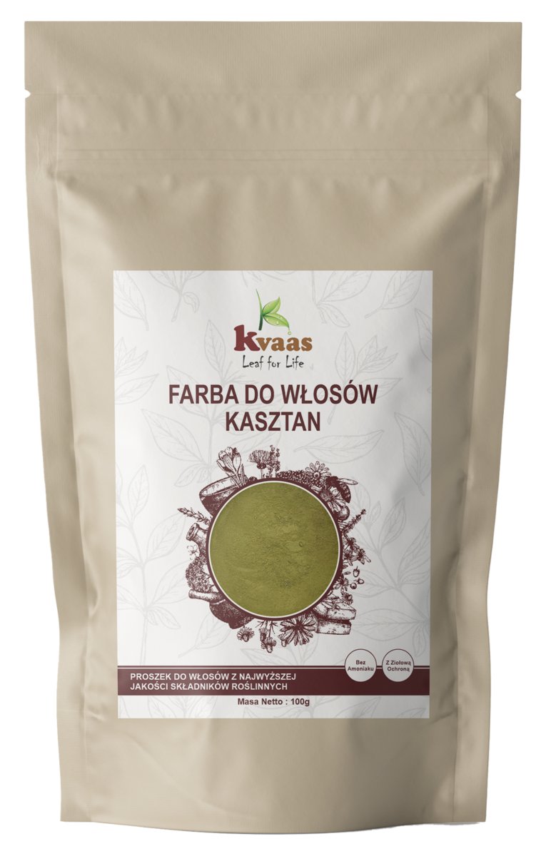 KVAAS FARBA HENNA DO WŁOSÓW KASZTAN 100g