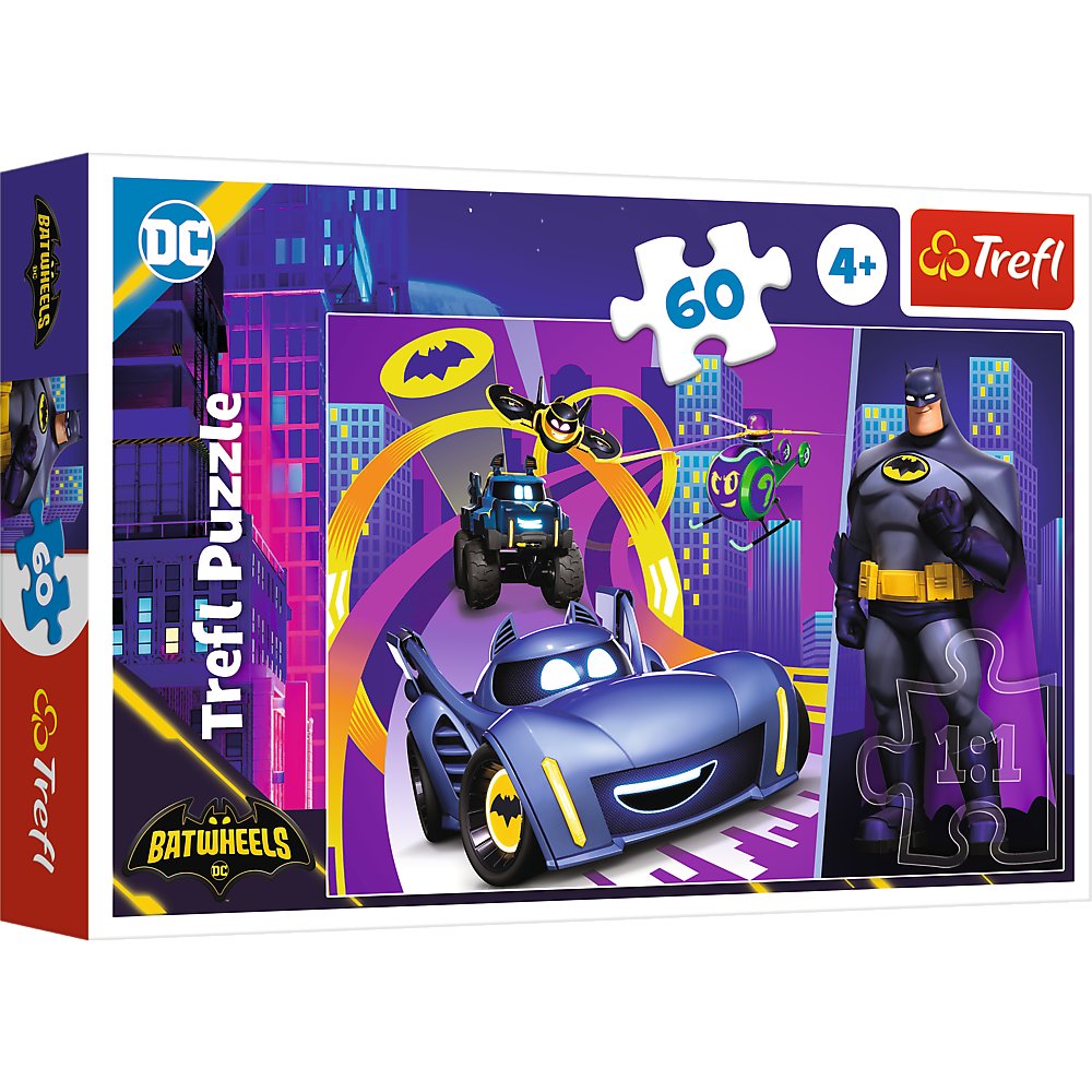 Puzzle, Trefl, Batman i jego pojazdy, 60 el.