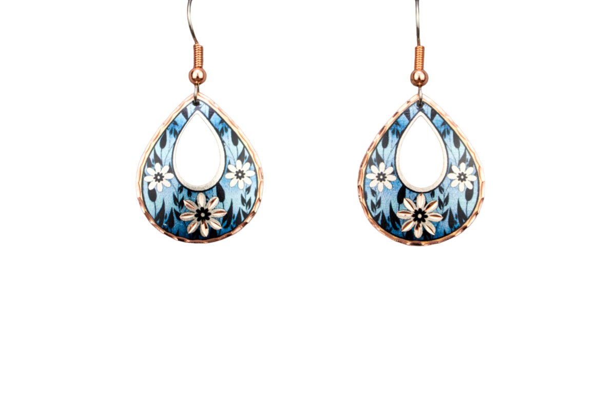 kolczyki Miedziane - Motyw kwiaty F_27