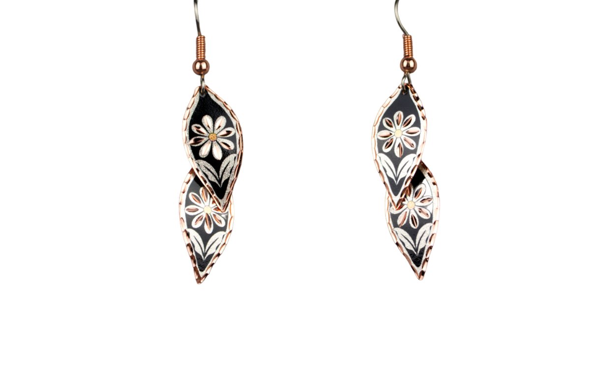 kolczyki Miedziane - Motyw Kwiaty FM_35