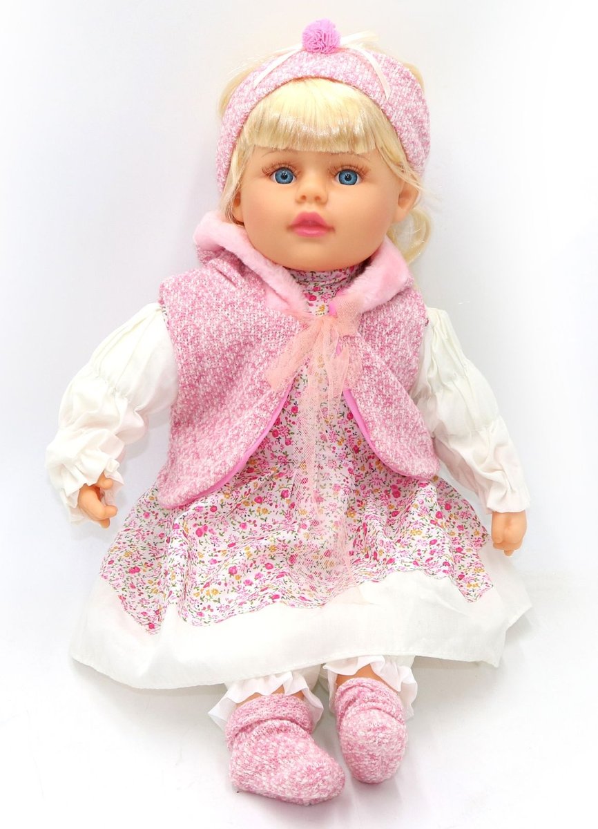 Duża lalka z włosami 52 cm mała elegantka mówi i śpiewa po polsku 5164