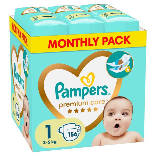 Pieluszki Pampers Premium Care Rozmiar 1 156 szt.