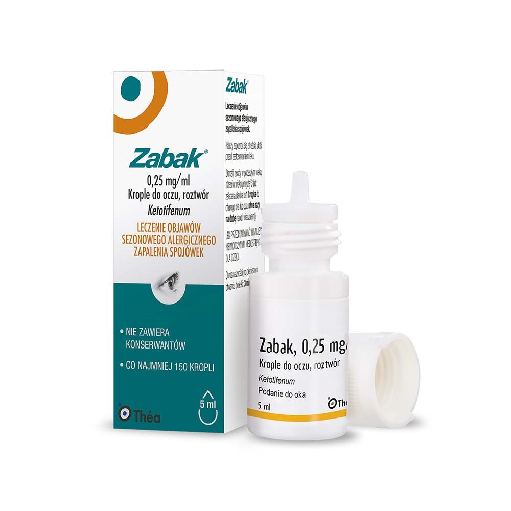 Laboratoires Thea Zabak 0,25 mg/ml krople do oczu 5 ml |  OD 199 PLN!