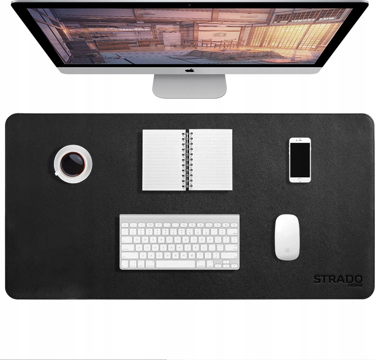 Strado Mata na biurko podkładka pod mysz duża Strado 90x45 Czarna