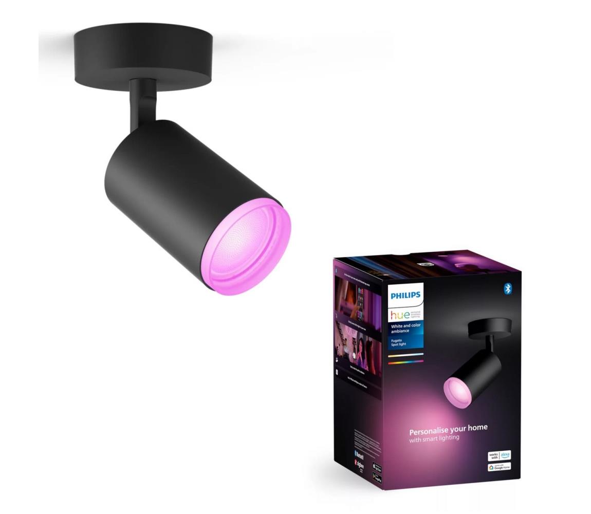 Philips - LED RGBW Ściemnialne oświetlenie punktowe FUGATO 1xGU10/4,2W/230V czarne