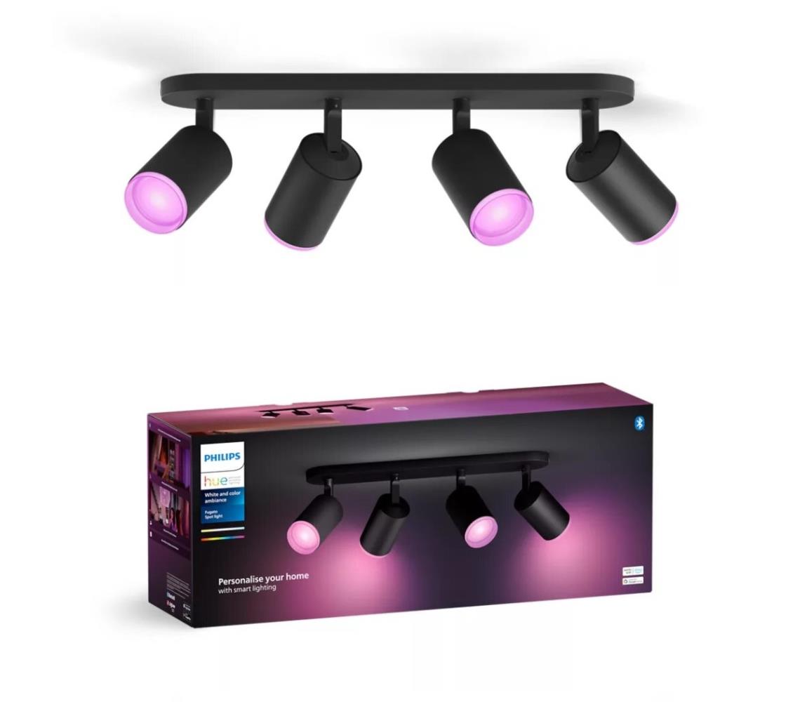 Philips - LED RGBW Ściemnialne oświetlenie punktowe Hue FUGATO 4xGU10/4,2W/230V czarne