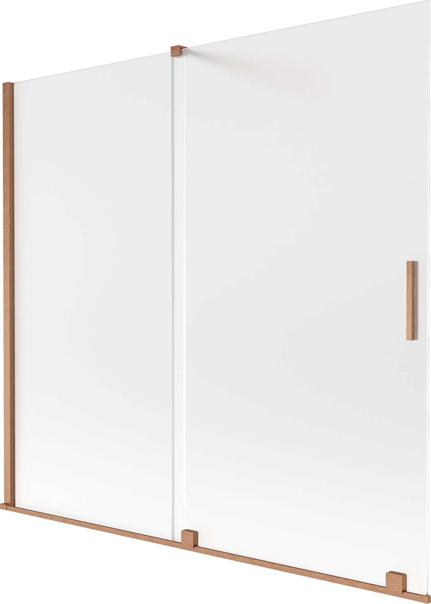 Mexen Velar parawan nawannowy 2-skrzydłowy rozsuwany 170 x 150 cm, szron, miedź szczotkowana - 896-170-000-31-65