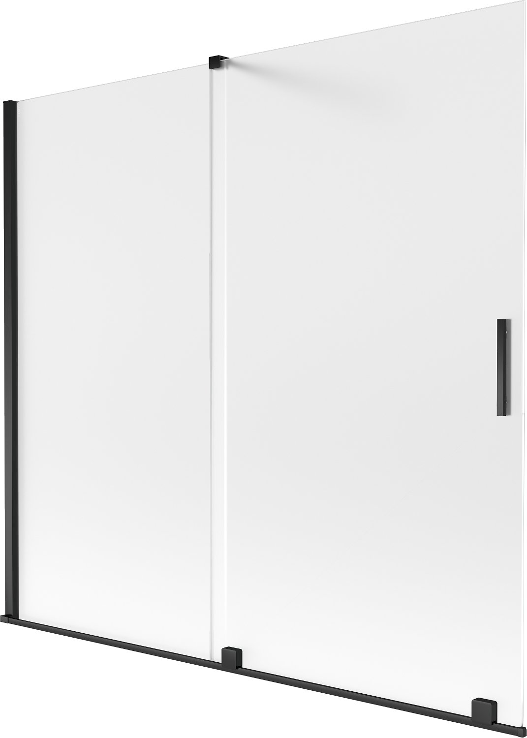 Mexen Velar parawan nawannowy 2-skrzydłowy rozsuwany 170 x 150 cm, szron, czarny - 896-170-000-31-70