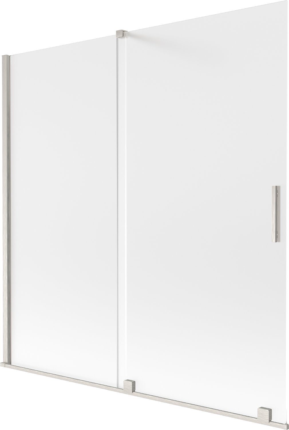 Mexen Velar parawan nawannowy 2-skrzydłowy rozsuwany 160 x 150 cm, szron, nikiel szczotkowany - 896-160-000-31-97