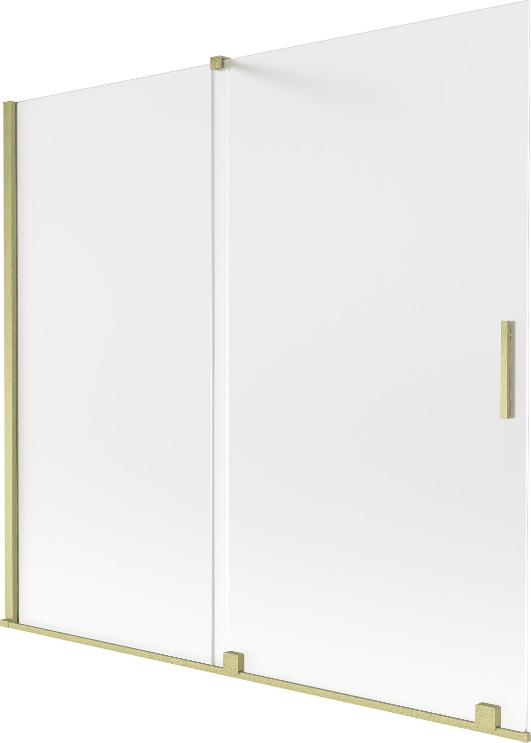 Mexen Velar parawan nawannowy 2-skrzydłowy rozsuwany 170 x 150 cm, szron, złoty szczotkowany - 896-170-000-31-55