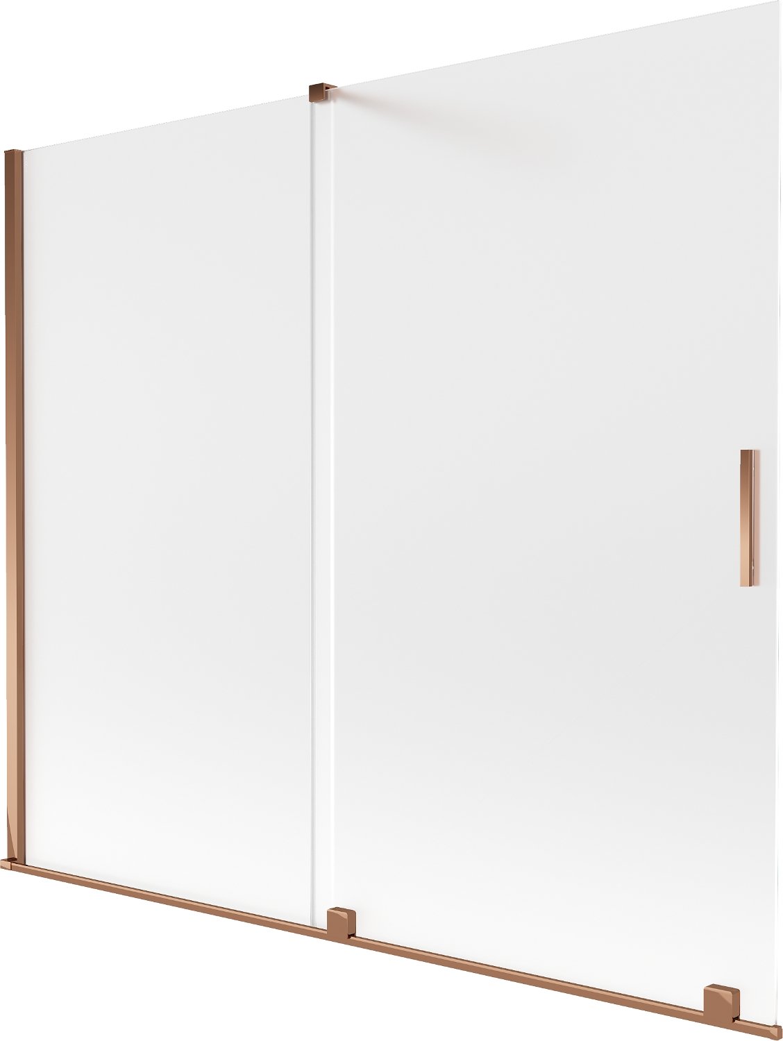 Mexen Velar parawan nawannowy 2-skrzydłowy rozsuwany 180 x 150 cm, szron, różowe złoto - 896-180-000-31-60