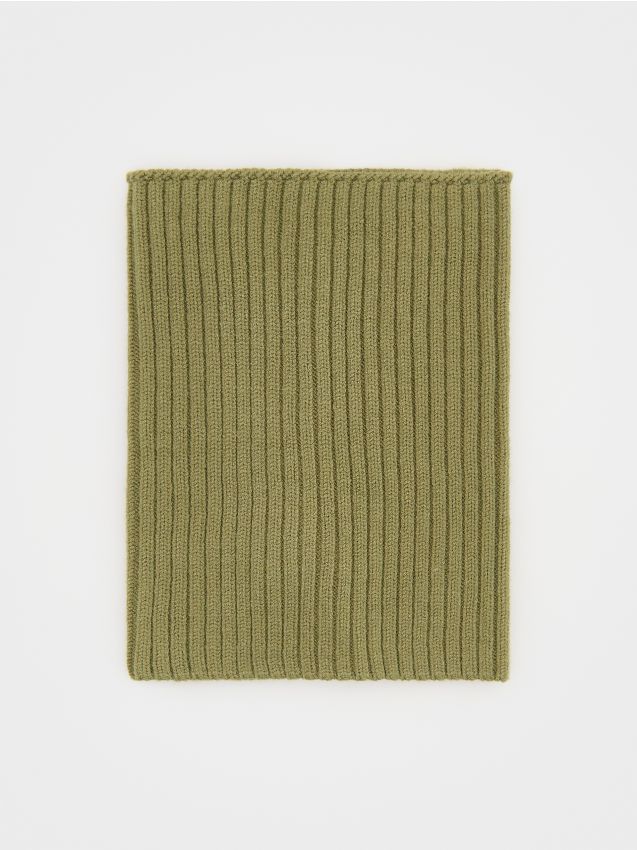 Reserved - Prążkowany komin z wiskozą - ciemnozielony