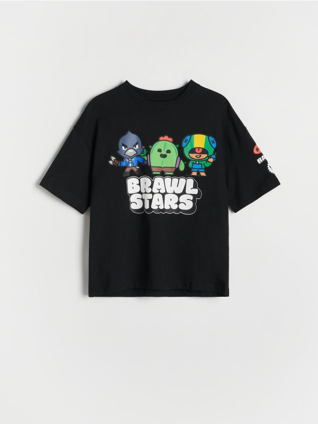 Reserved - T-shirt oversize Brawl Stars - czarny