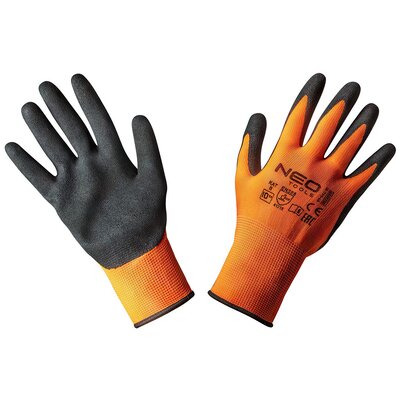 NEO-TOOLS Rękawice robocze, poliester pokryty nitrylem (sandy),4131X, rozmiar 10
