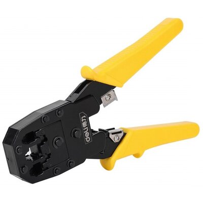 Deli Tools Szczypce do zaciskania konektorów Ethernet Deli Tools EDL2468 4/6/8P RJ45/RJ14/RJ12/RJ9 żółte)