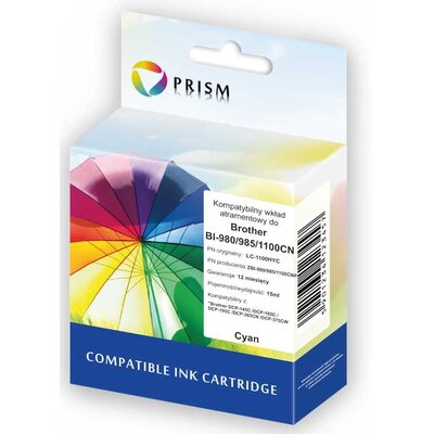 PRISM Zamiennik Brother Tusz LC-980/1100/985 Cyan 750s 100% ZBI-980/985/1100CNP