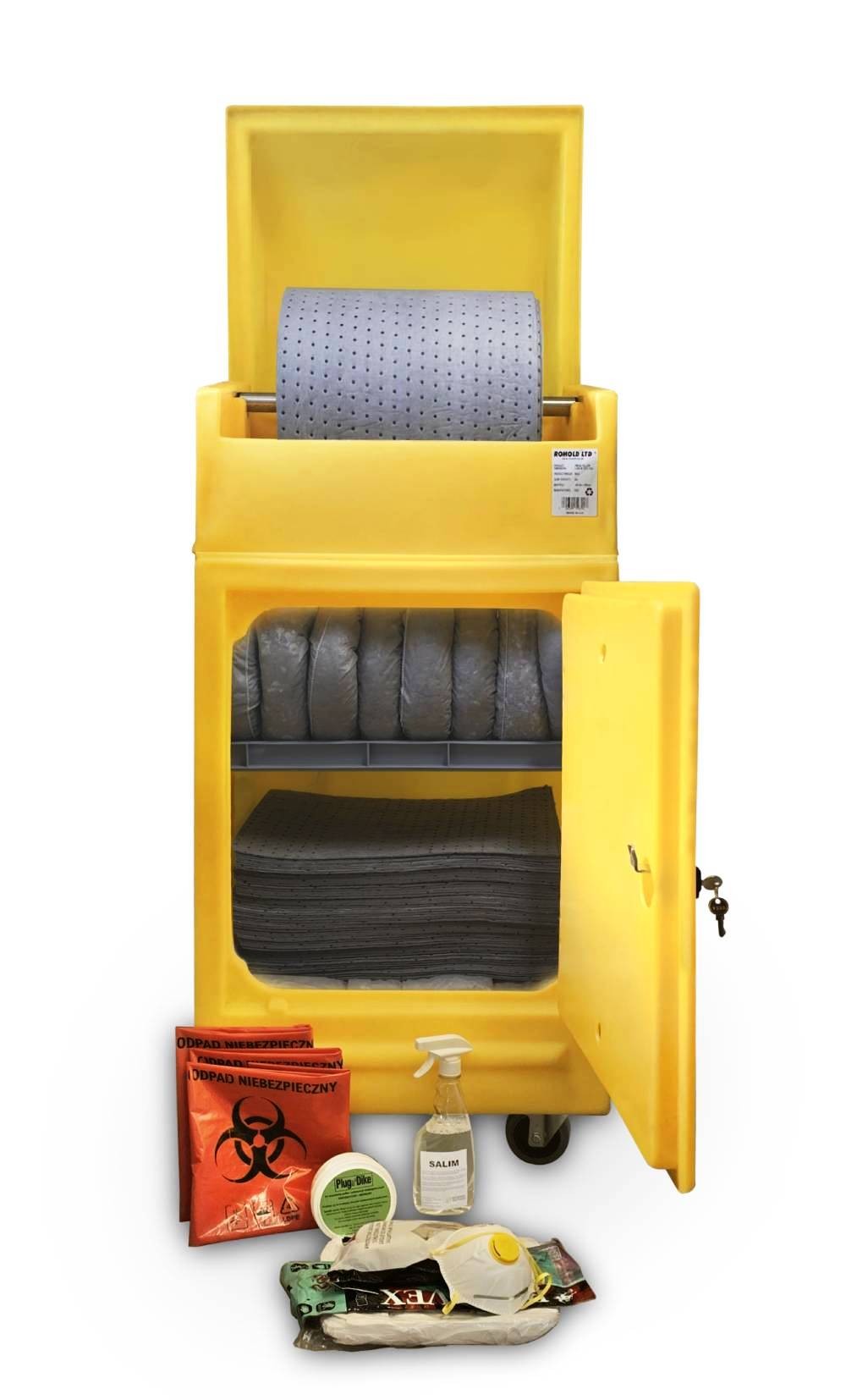 Uniwersalny Zestaw Ratunkowy W Zamykanej Szafce Na Kółkach, 240 L. Szary 240 L.