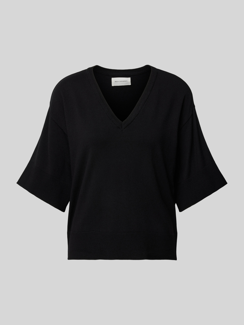 T-shirt z czystej wiskozy z dekoltem w serek model ‘Eslina’