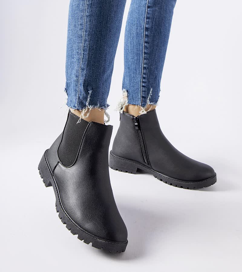 Czarne ocieplane botki Saber -37