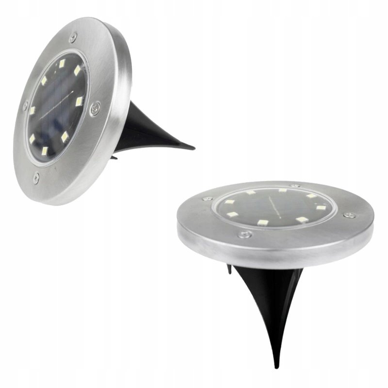 Lampa Solarna LED Ogrodowa Lampki Wbijane Najazdowe Dysk Oświetlenie Ogrodu