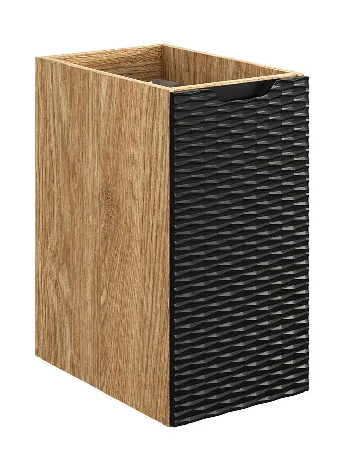 Czarna wisząca szafka łazienkowa 3D połysk W6-F37