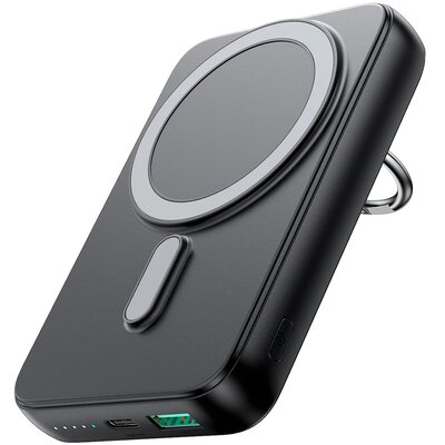 Powerbank bezprzewodowy 10000mAh Joyroom JR-W050 20W MagSafe z ringiem i podstawką - czarny