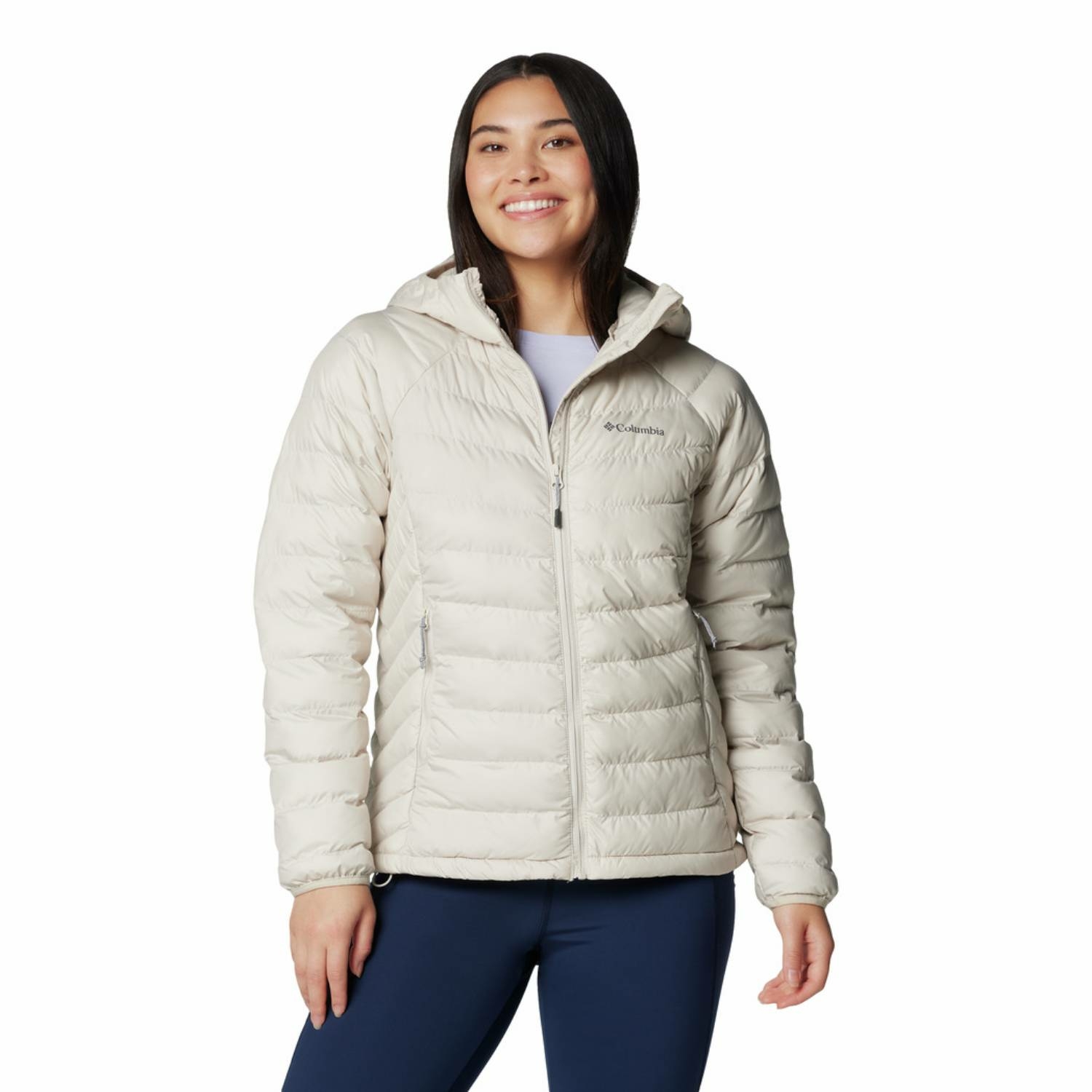Damska kurtka z kapturem Columbia Powder Lite II Hooded Jacket dark stone - S