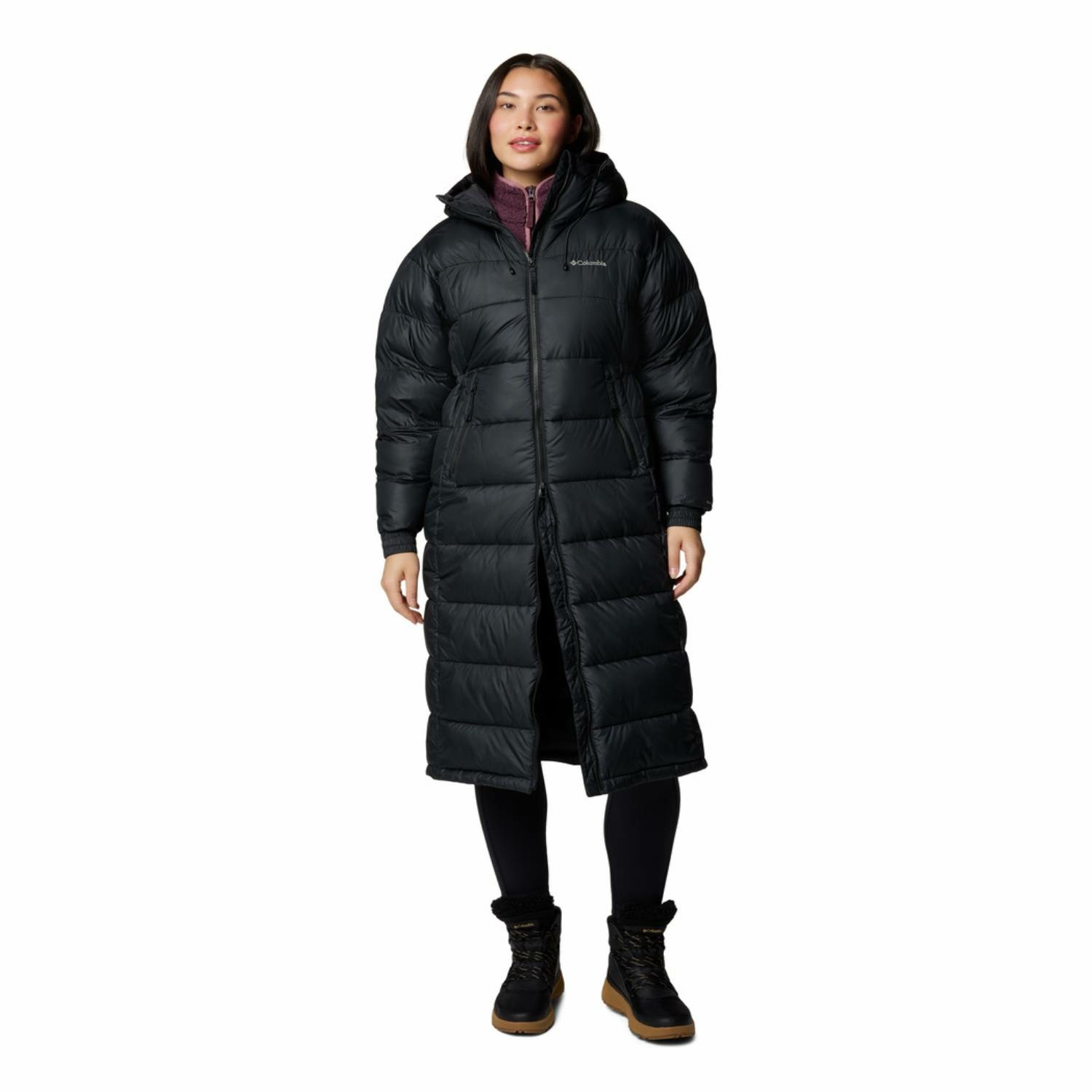 Płaszcz ocieplany damski Columbia Pike Lake II Long Jacket black - XS