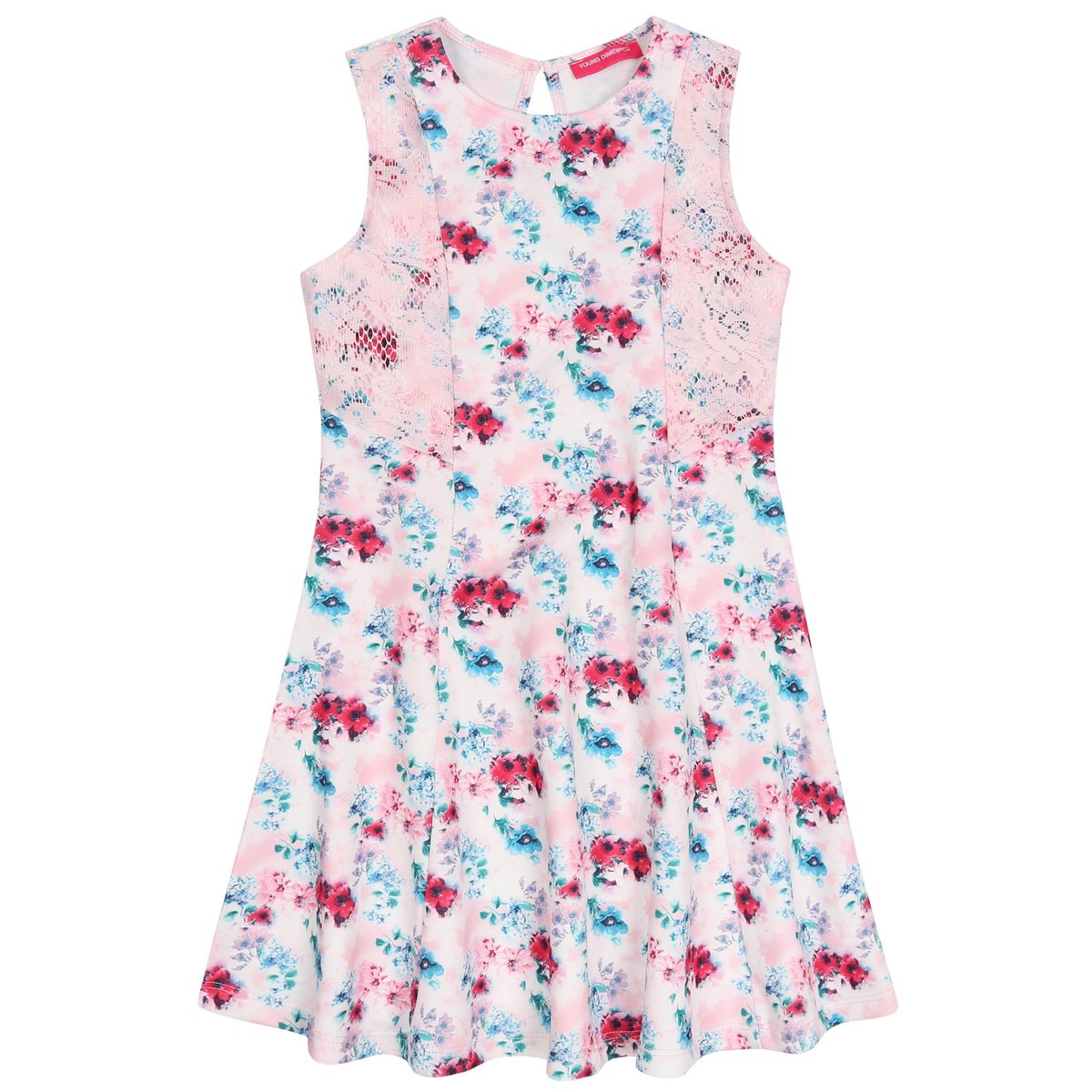 Różowa sukienka w kwiatuszki 5-6 lat 116 cm