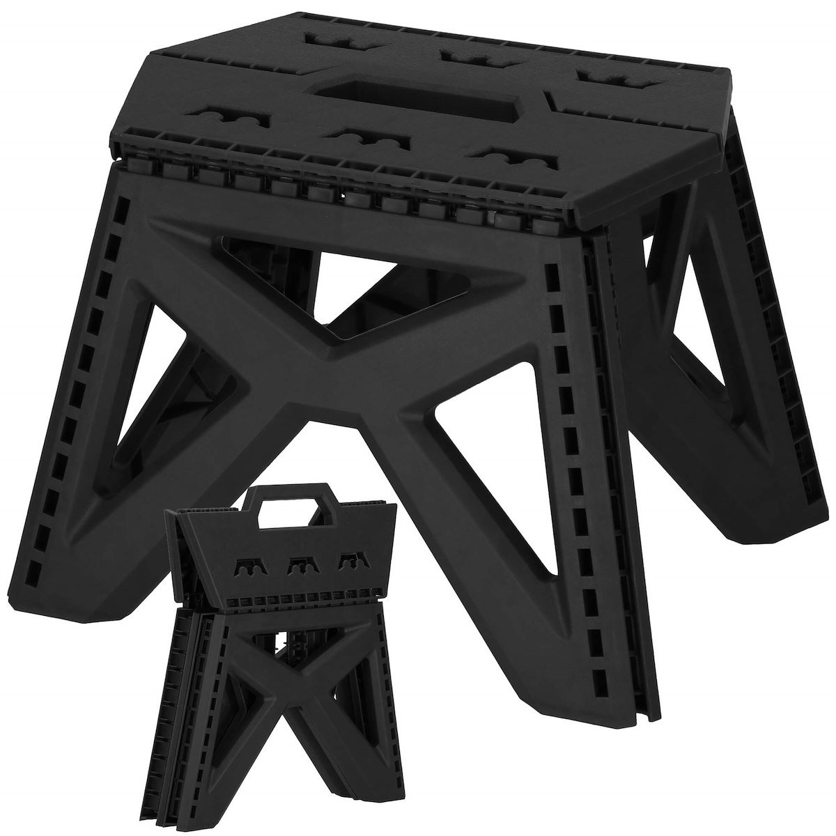Taboret składany wielofunkcyjny, podest, stopień wys. 23 cm czarny