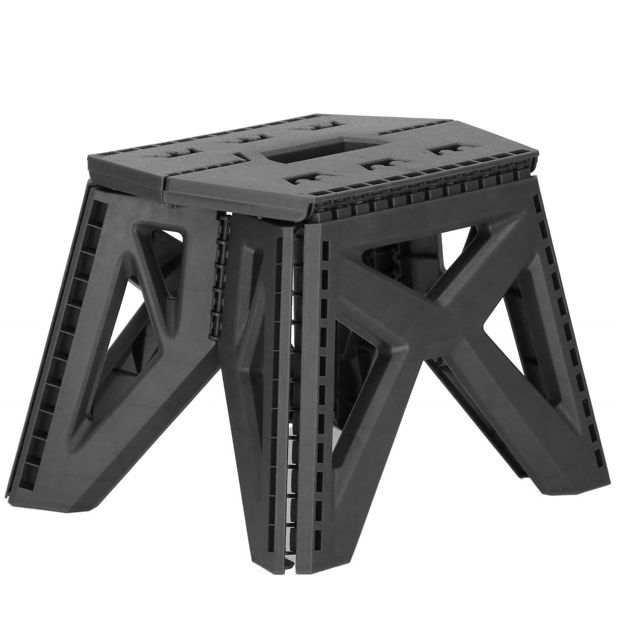 Taboret składany wielofunkcyjny, podset, stopień wys. 23 cm szary
